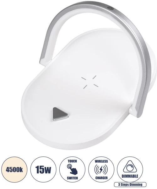 GloboStar ECLIPSE 76559 Μοντέρνο Επιτραπέζιο Φωτιστικό Πορτατίφ LED 15W 230V 4500K - Λευκό