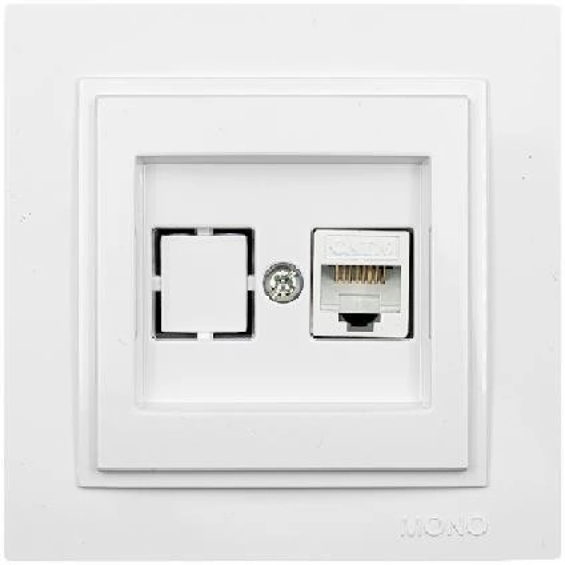 ΣΕΤ ΠΡΙΖΑ DATA RJ45 CAT6 ΛΕΥΚΟ DESPINA - MONO ELECTRIC (505-001936125)