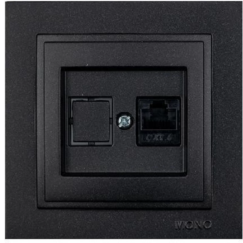 ΣΕΤ ΠΡΙΖΑ DATA RJ45 CAT6 ΓΡΑΦΙΤΗΣ DESPINA METALLIC - MONO ELECTRIC (505-002036125)