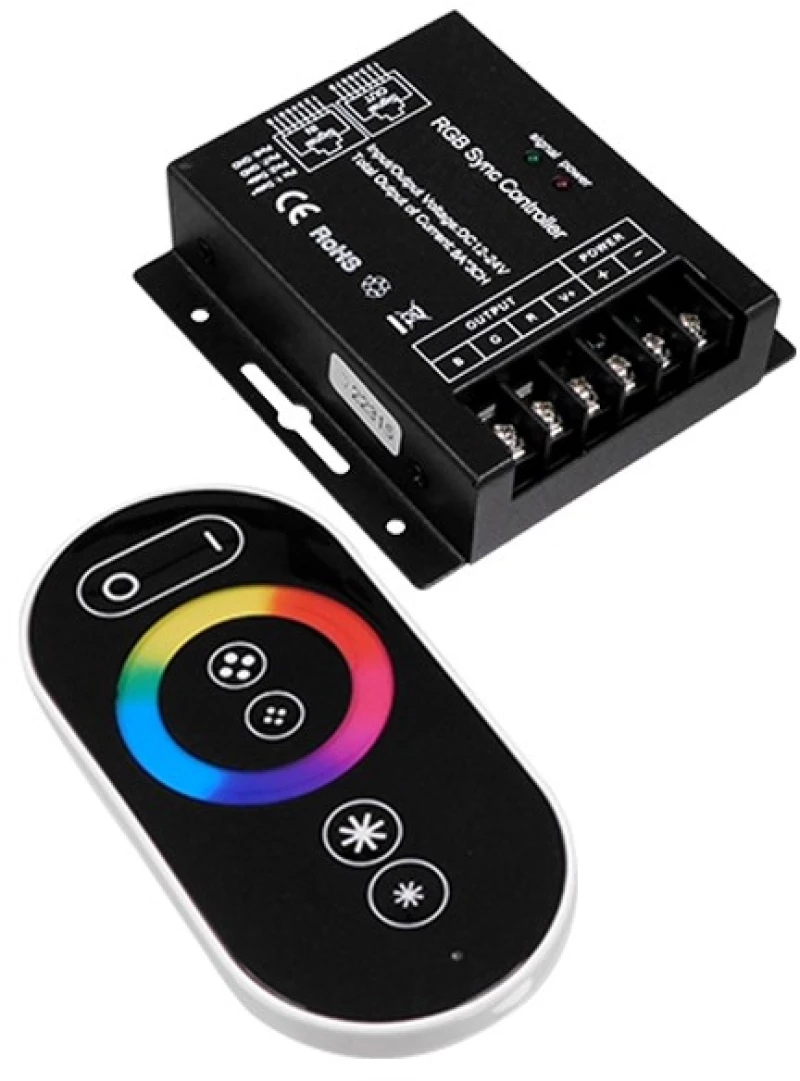 GloboStar 73410 Ασύρματος LED RGB Controller με Χειριστήριο Αφής RF SYNC 12V (288w) - 24V (576w)