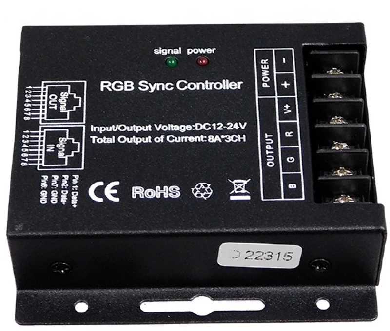 GloboStar 73410 Ασύρματος LED RGB Controller με Χειριστήριο Αφής RF SYNC 12V (288w) - 24V (576w)