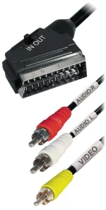 ΚΑΛΩΔΙΟ SCART ΣΕ 3 RCA 1,5Μ ΜΕ ΔΙΑΚΟΠΤΗ IN/OUT OEM
