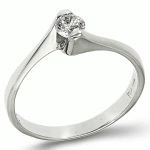 Λευκόχρυσο Μονόπετρο Δαχτυλίδι 14k 0290Λ