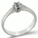 Λευκο Μονόπετρο Δαχτυλίδι 14k 0143Λ