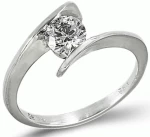 Λευκο Μονόπετρο Δαχτυλίδι 14k 0176Λ