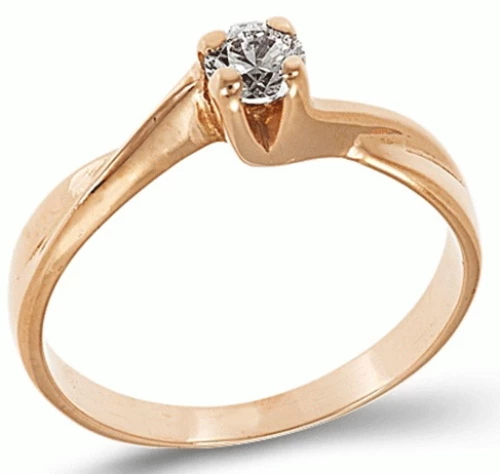 Ρόζ Μονόπετρο Δαχτυλίδι 14k 0141Ρ