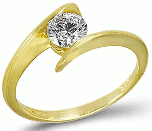 Χρυσο Μονόπετρο Δαχτυλίδι 14k 0176Κ