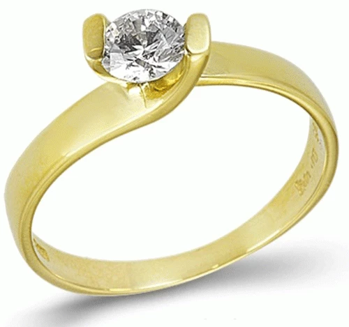 Χρυσο Μονόπετρο Δαχτυλίδι 14k 0289Κ