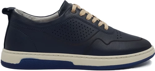 Ανδρικά Δερμάτινα Sneakers - MA28455F - Μπλέ