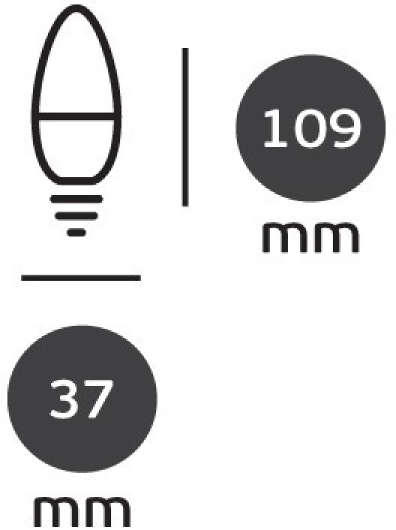 Λάμπα led κερί 9W, E14, 3000K, 200o, 806lm - Vk (VK/05177/EI/W)