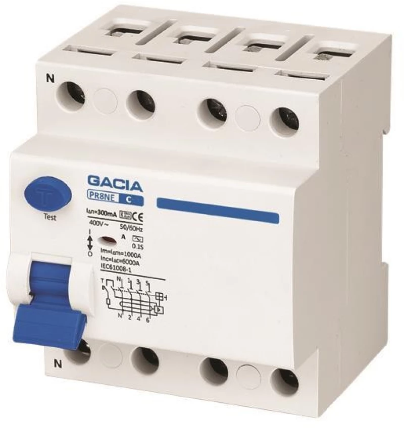 ΡΕΛΕ ΔΙΑΡΡΟΗΣ 4Χ100Α 6KA 300mA GACIA TYPE A - ELECTRONIC - (500-37535)