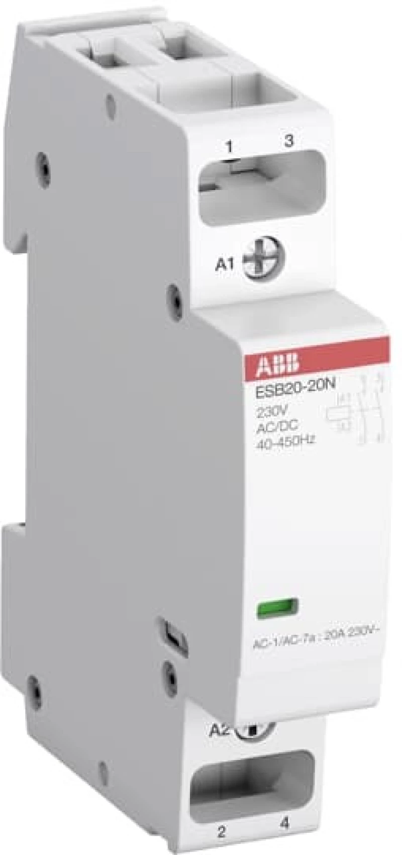 ABB Ρελέ Ράγας Ισχύος 20Α 230V AC/DC 1ΝΟ+1NC ESB 20-11N  1 ΣΤ.
