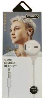 Ακουστικά Handsfree TREQA Λευκό EP-736 3.5mm Κωδ.44071