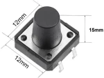 SMD Tact Μικροδιακόπτης 4 Pin DC 12V 0.5A (12x12x15mm) (OEM)