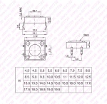 SMD Tact Μικροδιακόπτης 4 Pin DC 12V 0.5A (12x12x15mm) (OEM)