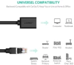 UGREEN NW112  Καλώδιο Επέκτασης Δικτύου RJ45 Cat 6 (26AWG) (3m) (Μαύρο)