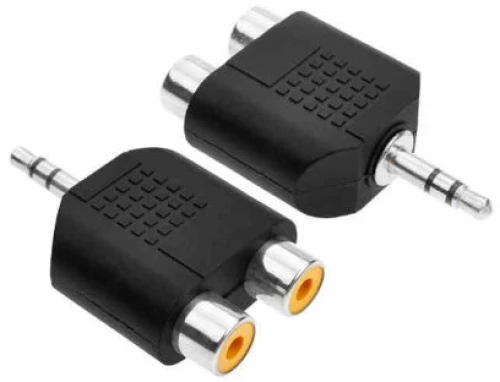 Προσαρμογέας Μετατροπέας Καρφί Αρσενικό σε Διπλό RCA Θηλυκό (3.5mm) (OEM)