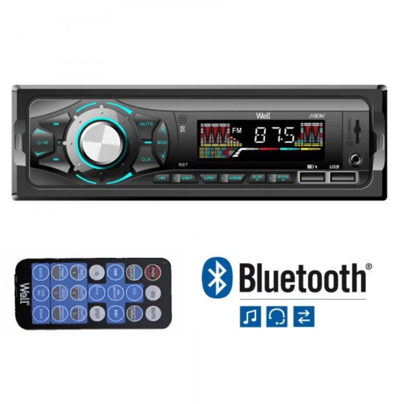 WELL RADIO-CAR-SHOW-WL Ραδιόφωνο Αυτοκινήτου με Bluetooth