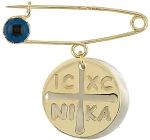 Παιδική παραμάνα φυλαχτό σε χρυσό Κ14 unisex PF-009