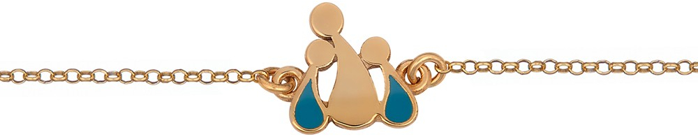 Ασημένιο Βραχιόλι Οικογένεια ( Μαμά, 2 Αγόρια ) Χρύσωμα Κ18 / ABR-E40692BBG1