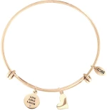 Steel Bracelet Pendants Round Text Heart, Brand CO88 - 8CB-13014