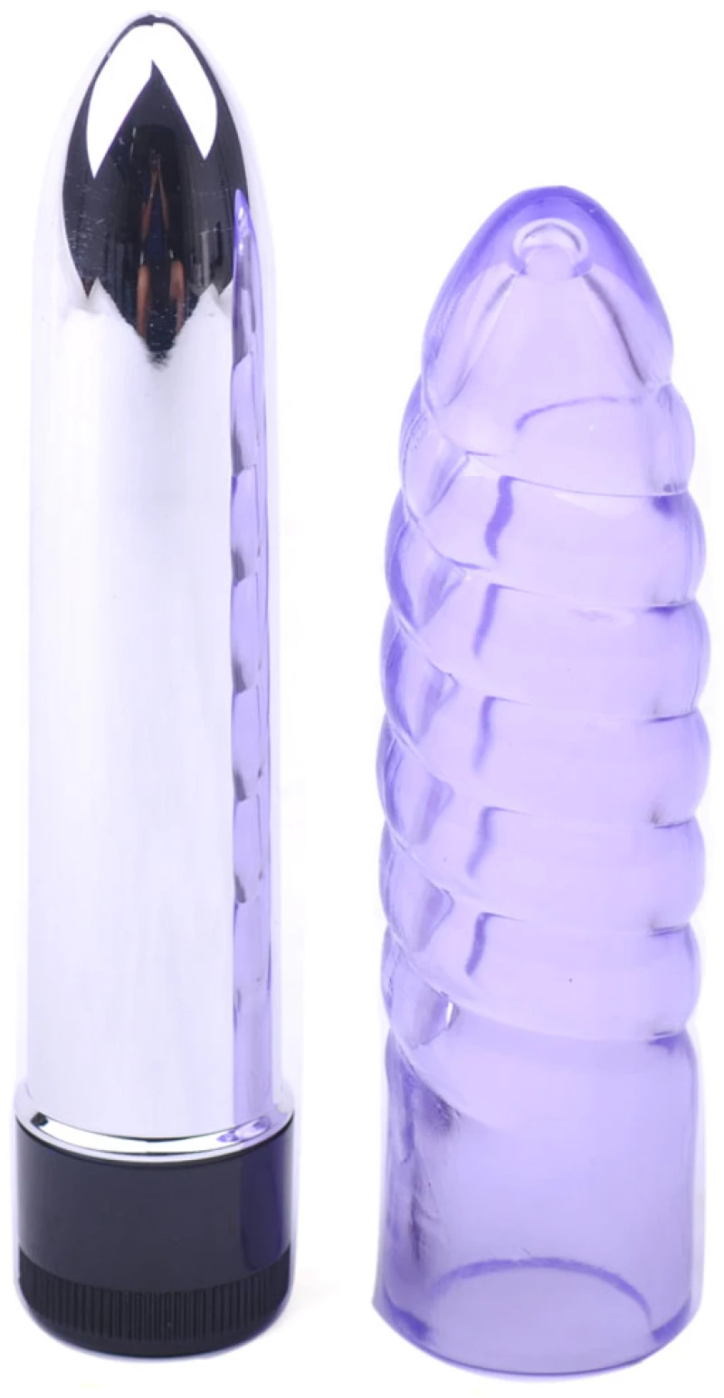 Multiple-Speed Purple Color Classic Vibrator with TPE Sleeve