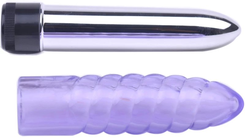 Multiple-Speed Purple Color Classic Vibrator with TPE Sleeve