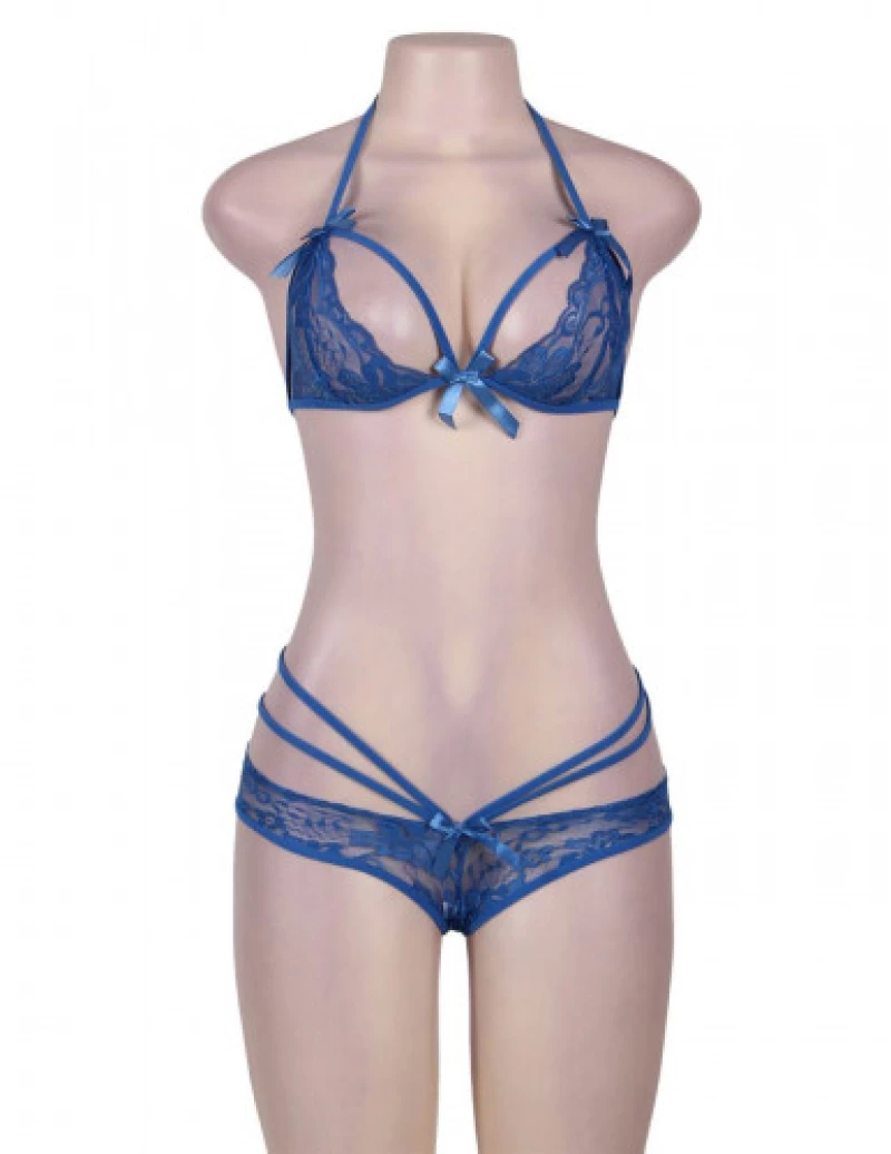 Lace bra with Panty Blue