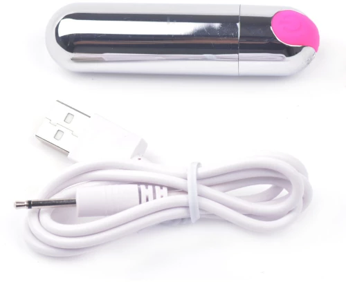 10 Speeds Silver Color USB Recharging Vibrating Bullet
