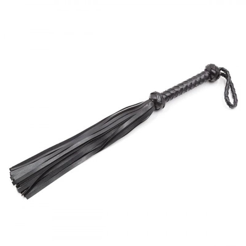 Naughty Toys Μαύρο Δερμάτινο Μαστίγιο Τιμωρίας 48cm