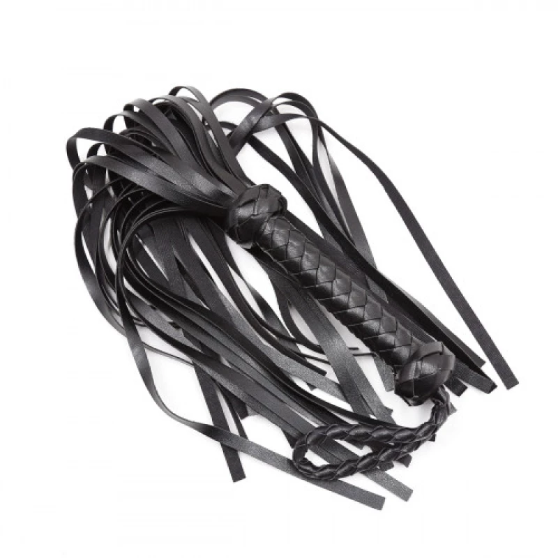 Naughty Toys Μαύρο Δερμάτινο Μαστίγιο Τιμωρίας 48cm