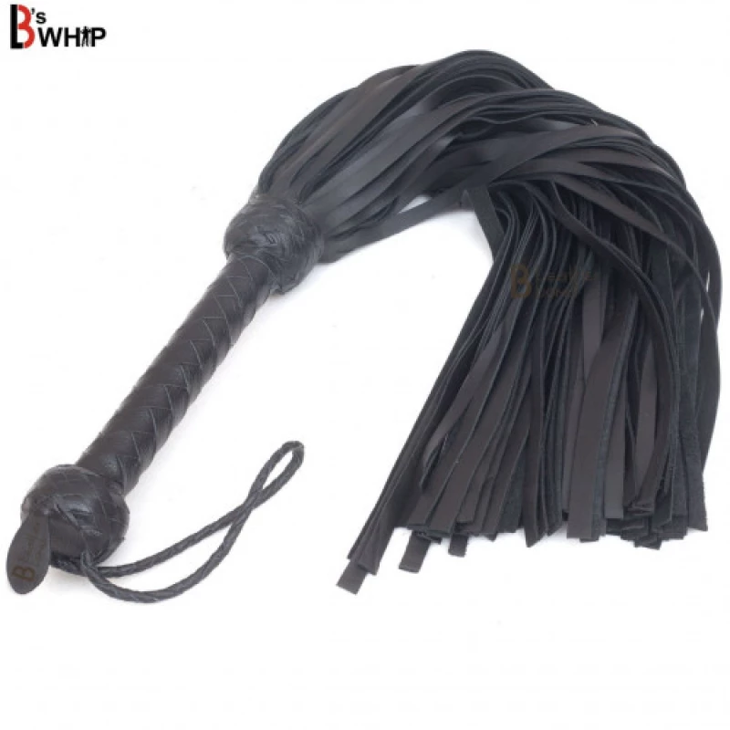 Naughty Toys Μαύρο Δερμάτινο Μαστίγιο Τιμωρίας 48cm