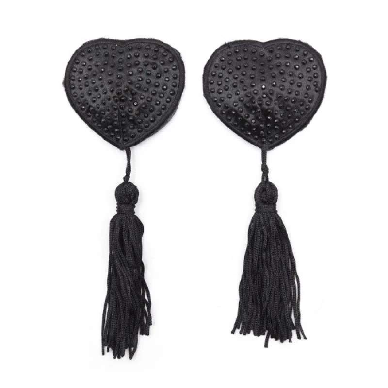 Naughty Toys Black Burlesque Jewel Nipple Pasties