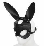 Black Leather Bunny Mask O/S