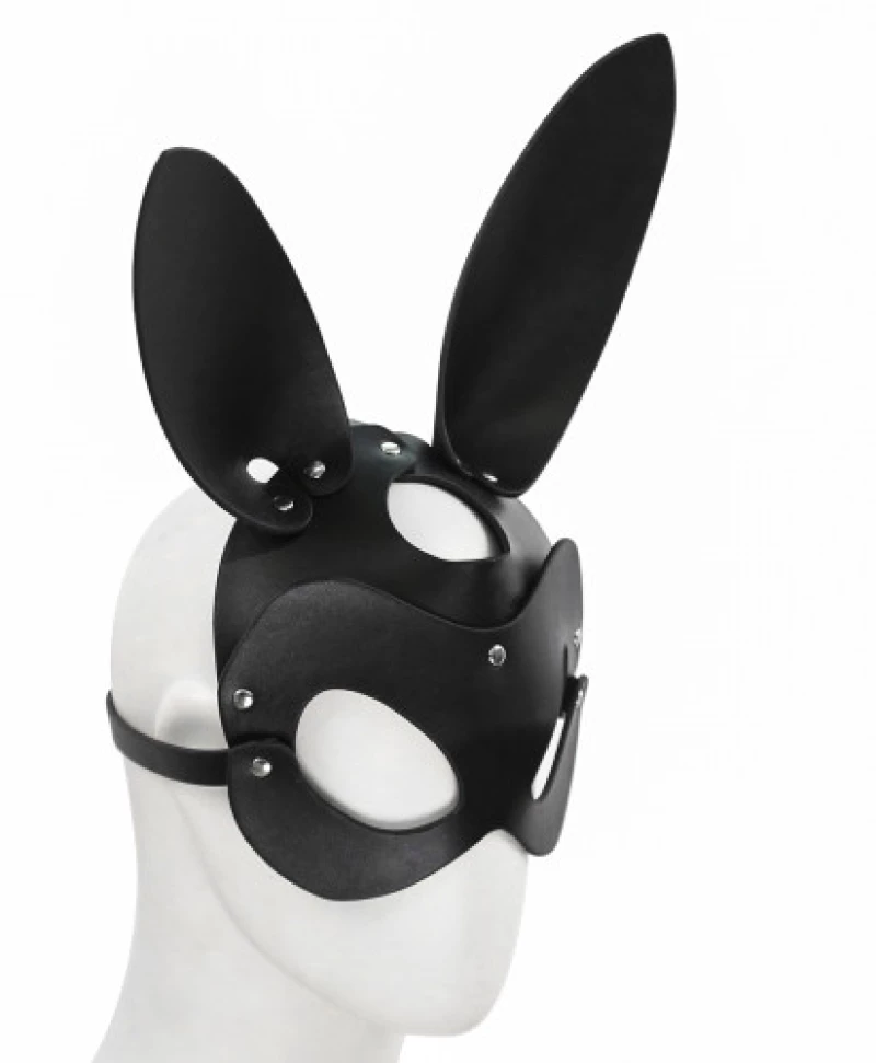 Black Leather Bunny Mask O/S