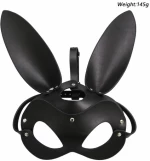 Black Leather Bunny Mask O/S