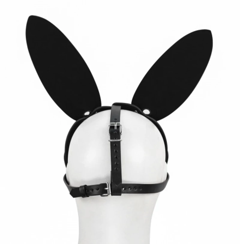 Black Leather Bunny Mask O/S