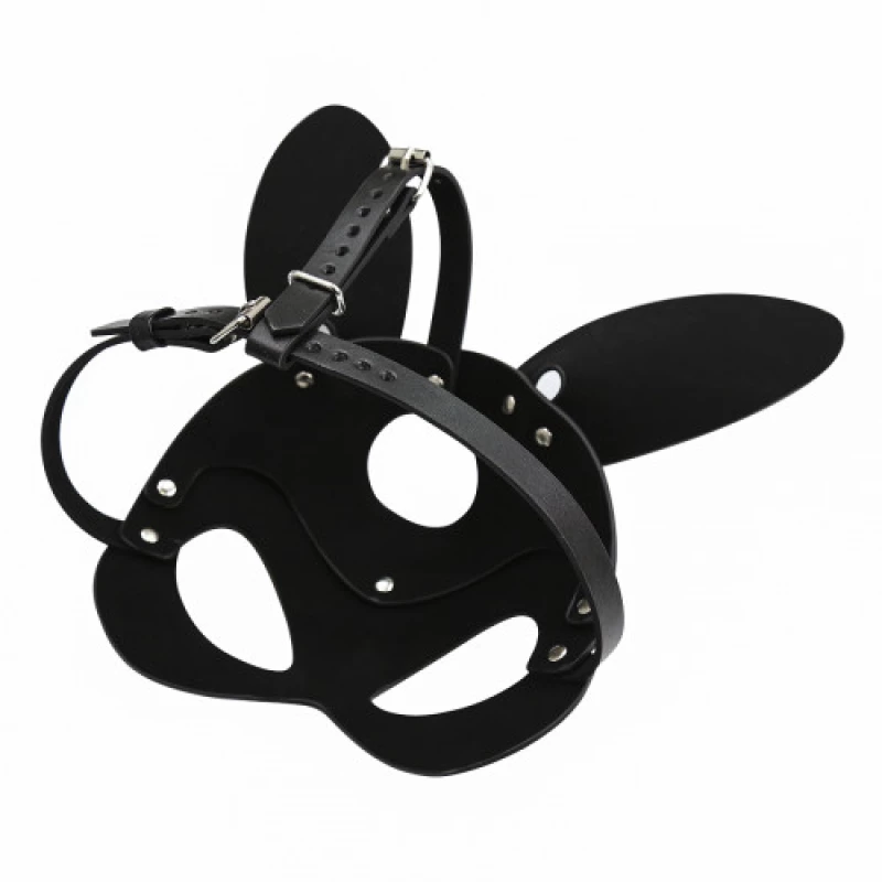 Black Leather Bunny Mask O/S