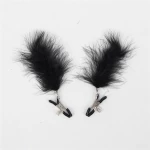 Black Feather Nipple Clips