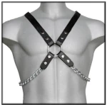 BDSM Δερμάτινο ανδρικό αξεσουάρ με λουριά και αλυσίδες