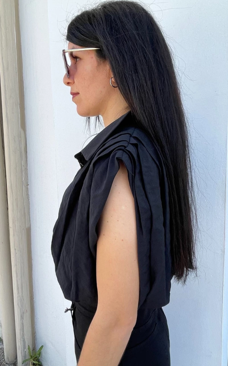 Πουκάμισο Γυναικείο Cropped Black