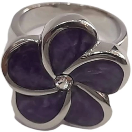 BD JEWELERY Δαχτυλιδι από ανοξειδωτο ατσαλι λουλουδι μαυρο HR-6268