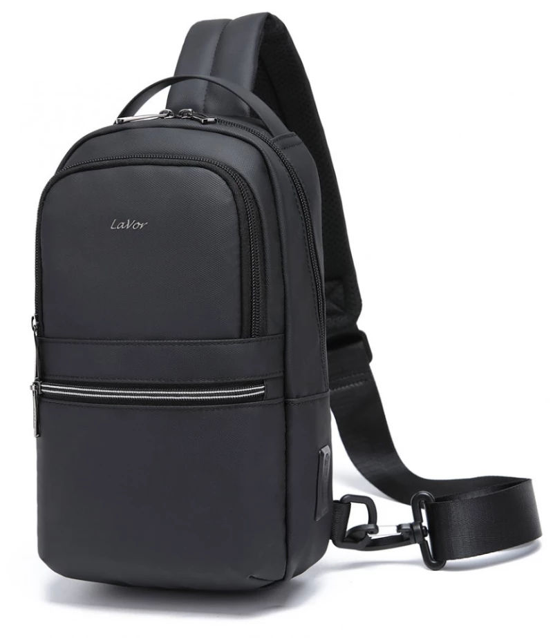 Lavor 712 Ανδρική Τσάντα στηθους σε μαυρο χρώμα