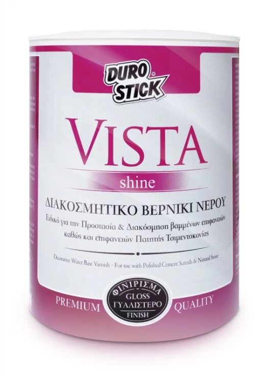 Vista Shine Βερνίκι Νερού Durostick Διάφανο Γυαλιστερό 2,5 Lt