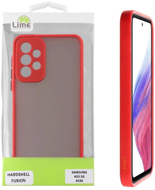 LIME ΘΗΚΗ SAMSUNG A53 5G A536 6.5" HARDSHELL FUSION FULL CAMERA PROTECTION RED WITH BLACK KEYS LIME SUCCESSORIES Κόκκινο Pc TPU