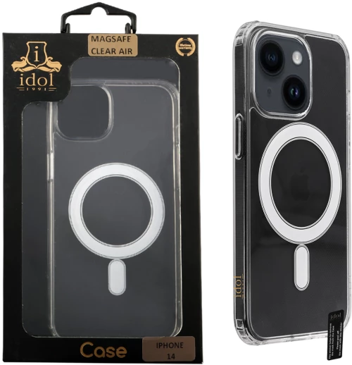 IDOL 1991 ΘΗΚΗ IPHONE 14 6.1" MAGSAFE ANTISHOCK CLEAR AIR BACK COVER TPU FULL CAMERA PROTECTION ΔΙΑΦΑΝΗ APPLE Ακρυλικό Διάφανο 'Ασπρο