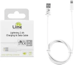 LIME LIGHTNING LONG USB 2.4A ΦΟΡΤΙΣΗΣ-DATA 1m LUL01 WHITE LIME SUCCESSORIES UNIVERSAL Lightning 'Ασπρο Ναι 1.0m USB 2.0