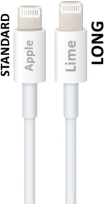 LIME LIGHTNING LONG USB 2.4A ΦΟΡΤΙΣΗΣ-DATA 1m LUL01 WHITE LIME SUCCESSORIES UNIVERSAL Lightning 'Ασπρο Ναι 1.0m USB 2.0