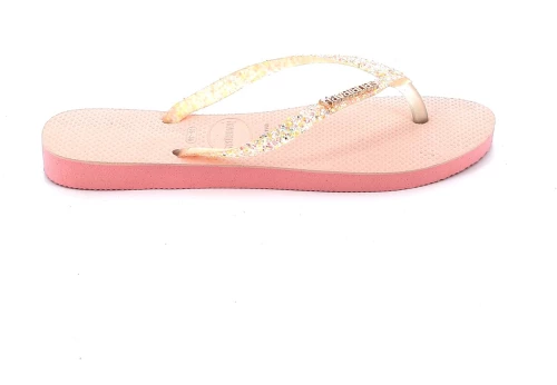 Γυναικεία Σαγιονάρα Havaianas Slim Glitter Flourish Χρώματος Ροζ 4147122-5217