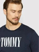 Ανδρικό T-shirt Tommy Hilfiger - Navy Ελαστικό με κοντό μανίκι - Βαμβακερό